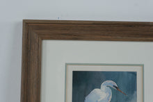 Load image into Gallery viewer, David Gobel Great Blue Heron Watercolor Bird Art Framed 12 x 14
