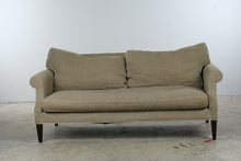 Load image into Gallery viewer, Traditional Beige Upholstered Sofa with Rolled Arms and Loose Cushions

