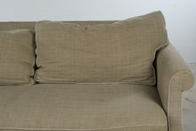 Load image into Gallery viewer, Traditional Beige Upholstered Sofa with Rolled Arms and Loose Cushions
