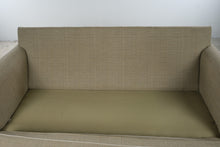 Load image into Gallery viewer, Traditional Beige Upholstered Sofa with Rolled Arms and Loose Cushions
