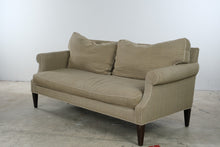Load image into Gallery viewer, Traditional Beige Upholstered Sofa with Rolled Arms and Loose Cushions
