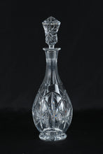 Load image into Gallery viewer, Cut Lead Crystal Decanter 15” Tall Starburst &amp; Fan Cut with Faceted Stopper
