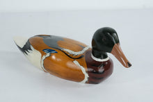 Load image into Gallery viewer, Hand-Painted Wooden Duck Decoy – Mallard Drake Style
