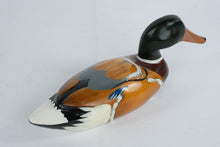 Load image into Gallery viewer, Hand-Painted Wooden Duck Decoy – Mallard Drake Style

