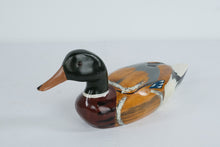 Load image into Gallery viewer, Hand-Painted Wooden Duck Decoy – Mallard Drake Style
