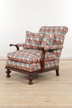 Load image into Gallery viewer, Deep Mahogany Framed Arm Chair - Newer Upholstery
