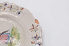Load image into Gallery viewer, Antique European Folk Art Pottery Plate Woman Figure Hand Painted 7 Inch

