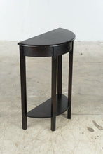 Load image into Gallery viewer, Dark Wood Demilune Console Table with Drawer and Lower Shelf
