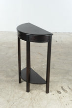 Load image into Gallery viewer, Dark Wood Demilune Console Table with Drawer and Lower Shelf
