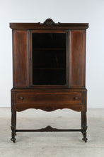 Load image into Gallery viewer, Depression Era Jacobean Revival Glass Door Display Cabinet
