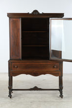 Load image into Gallery viewer, Depression Era Jacobean Revival Glass Door Display Cabinet
