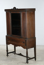 Load image into Gallery viewer, Depression Era Jacobean Revival Glass Door Display Cabinet

