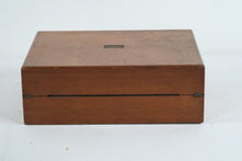 Load image into Gallery viewer, Antique Wood Writing Slope Desk Box With Inkwell Compartment
