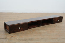 Load image into Gallery viewer, Handcrafted Dark Wooden Desk Organizer with Dual Drawers – 48" Wide
