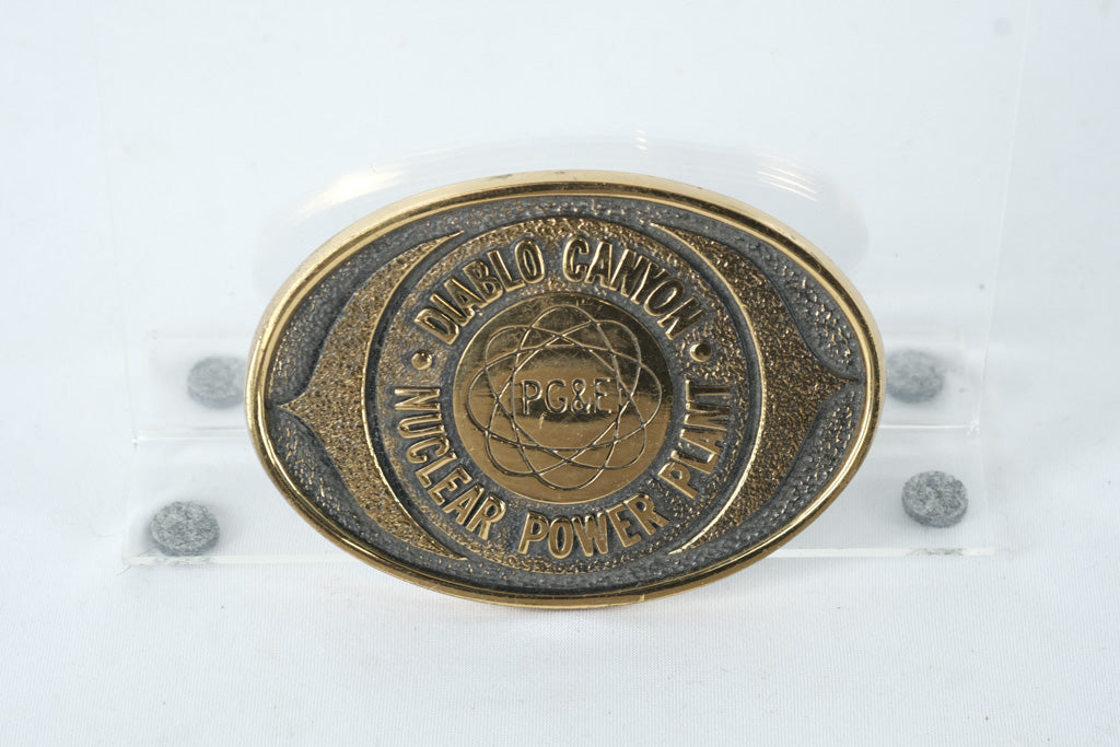 Vintage Diablo Canyon Nuclear Power Plant Belt Buckle – PG&E Solid Brass Employee Issue