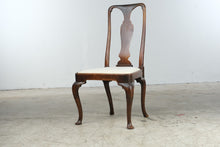 Load image into Gallery viewer, Antique Queen Anne Style Walnut Side Chair with Vase Splat and Upholstered Seat
