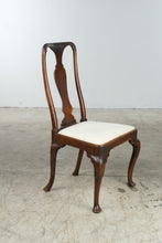 Load image into Gallery viewer, Antique Queen Anne Style Walnut Side Chair with Vase Splat and Upholstered Seat
