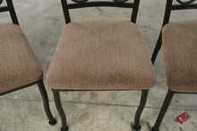 Load image into Gallery viewer, 5-Piece Metal and Glass Round Dining Set with Four Upholstered Chairs
