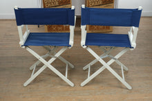 Load image into Gallery viewer, Gold Medal Director’s Chair with White Enamel Frame &amp; Canvas Seat and Back – Classic Folding Hollywood Style
