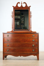 Load image into Gallery viewer, Ashford Mahogany Bow Front Dresser with Tilting Mirror - Dixie Furniture
