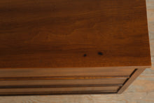 Load image into Gallery viewer, Mid Century Modern Dixie Walnut Nightstands Pair on Tapered Legs
