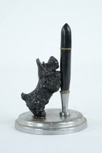 Load image into Gallery viewer, Vintage Scottie Dog Pen Holder Desk Stand Cast Metal Terrier Base

