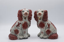 Load image into Gallery viewer, Pair Staffordshire Style Spaniel Dogs Ceramic Mantel Figurines 7 Inch
