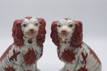 Load image into Gallery viewer, Pair Staffordshire Style Spaniel Dogs Ceramic Mantel Figurines 7 Inch
