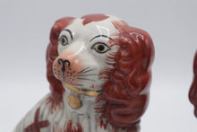 Load image into Gallery viewer, Pair Staffordshire Style Spaniel Dogs Ceramic Mantel Figurines 7 Inch
