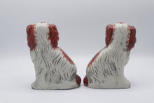 Load image into Gallery viewer, Pair Staffordshire Style Spaniel Dogs Ceramic Mantel Figurines 7 Inch
