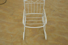 Load image into Gallery viewer, White Metal Doll Rocking Chair Heart Scroll Design 24 Inch
