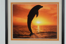 Load image into Gallery viewer, Mark J Thomas Sunset Celebration Bottlenose Dolphins Framed Photo Triptych
