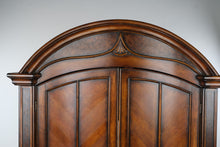 Load image into Gallery viewer, Traditional Burl Wood Armoire Entertainment Cabinet and Office Storage
