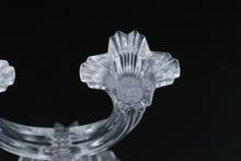 Load image into Gallery viewer, Crystal Double Candle Holder • Elegant U-Shaped Design • 6.5" Sparkling Two-Taper Candlestick
