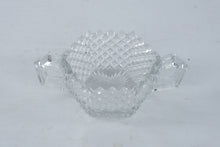 Load image into Gallery viewer, Vintage Clear Pressed Glass Diamond Point Double Handle Sugar Bowl
