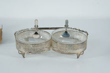 Load image into Gallery viewer, Silverplate Double Jam / Condiment Set – Superb Silver (Made in Hong Kong) w/ Original Box
