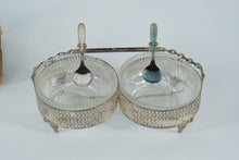 Load image into Gallery viewer, Silverplate Double Jam / Condiment Set – Superb Silver (Made in Hong Kong) w/ Original Box
