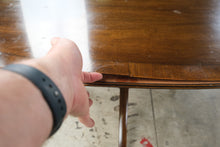 Load image into Gallery viewer, Vintage Double Pedestal Dining Table with Brass Casters and Two Leaves
