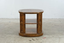 Load image into Gallery viewer, Traditional Oak Octagonal End Table with Open Shelves
