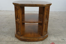 Load image into Gallery viewer, Traditional Oak Octagonal End Table with Open Shelves

