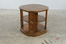 Load image into Gallery viewer, Traditional Oak Octagonal End Table with Open Shelves
