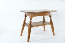 Load image into Gallery viewer, Solid Wood Two Tier Side Table with Turned Legs
