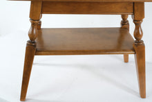 Load image into Gallery viewer, Solid Wood Two Tier Side Table with Turned Legs
