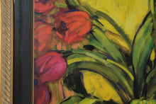 Load image into Gallery viewer, Vintage Baldwin Art Group Floral Still Life Framed Print 1980s Tulip Vase Wall Art 37x47
