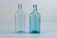 Load image into Gallery viewer, Antique Dr Miles Nervine and Dr Pierces Prescription Aqua Glass Bottles Lot of 2
