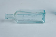 Load image into Gallery viewer, Antique Dr Miles Nervine and Dr Pierces Prescription Aqua Glass Bottles Lot of 2
