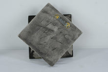 Load image into Gallery viewer, Signed Cast Metal Wall Plaque Dragonfly Frog Footprint Nature Art 2001
