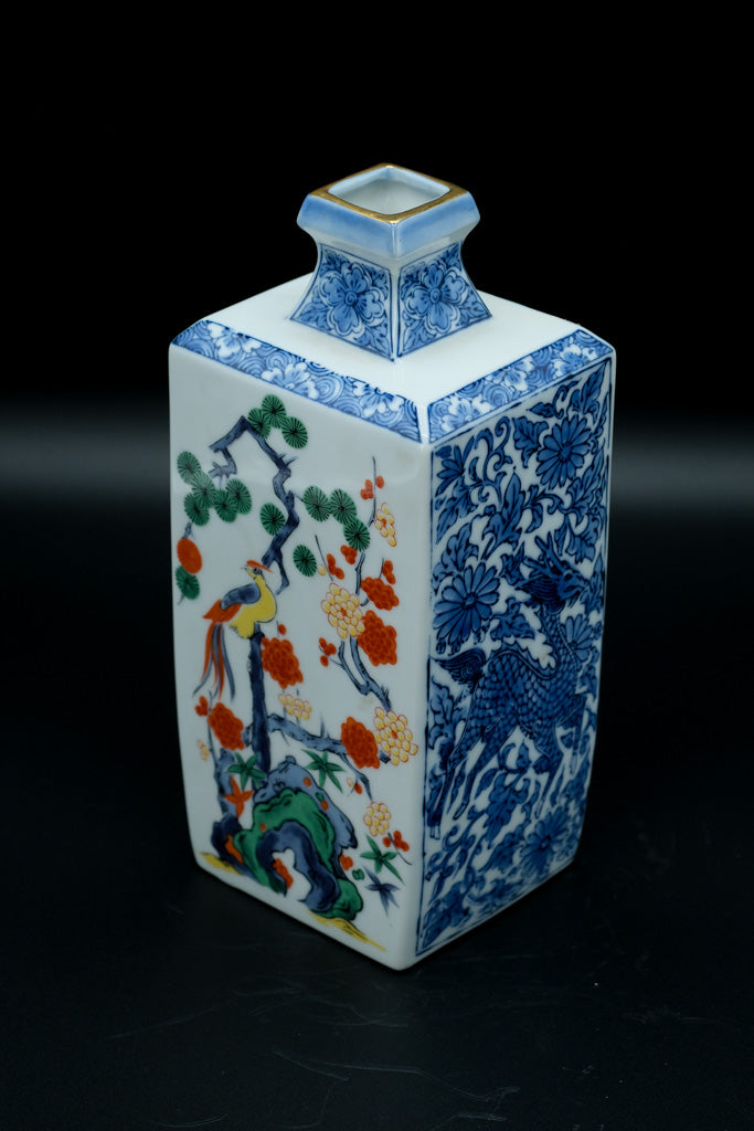 Andrea by Sadek Imari-Style Rectangular Vase – Birds, Dragons & Floral Motifs – Made in Japan