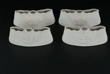 Load image into Gallery viewer, Set of 4 Antique German Bisque Porcelain Toothbrush / Razor Holders – Cherub Relief – 6" Vanity Accessories
