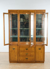 Load image into Gallery viewer, Drexel Passage Campaigner Illuminated China Cabinet with Glass Display
